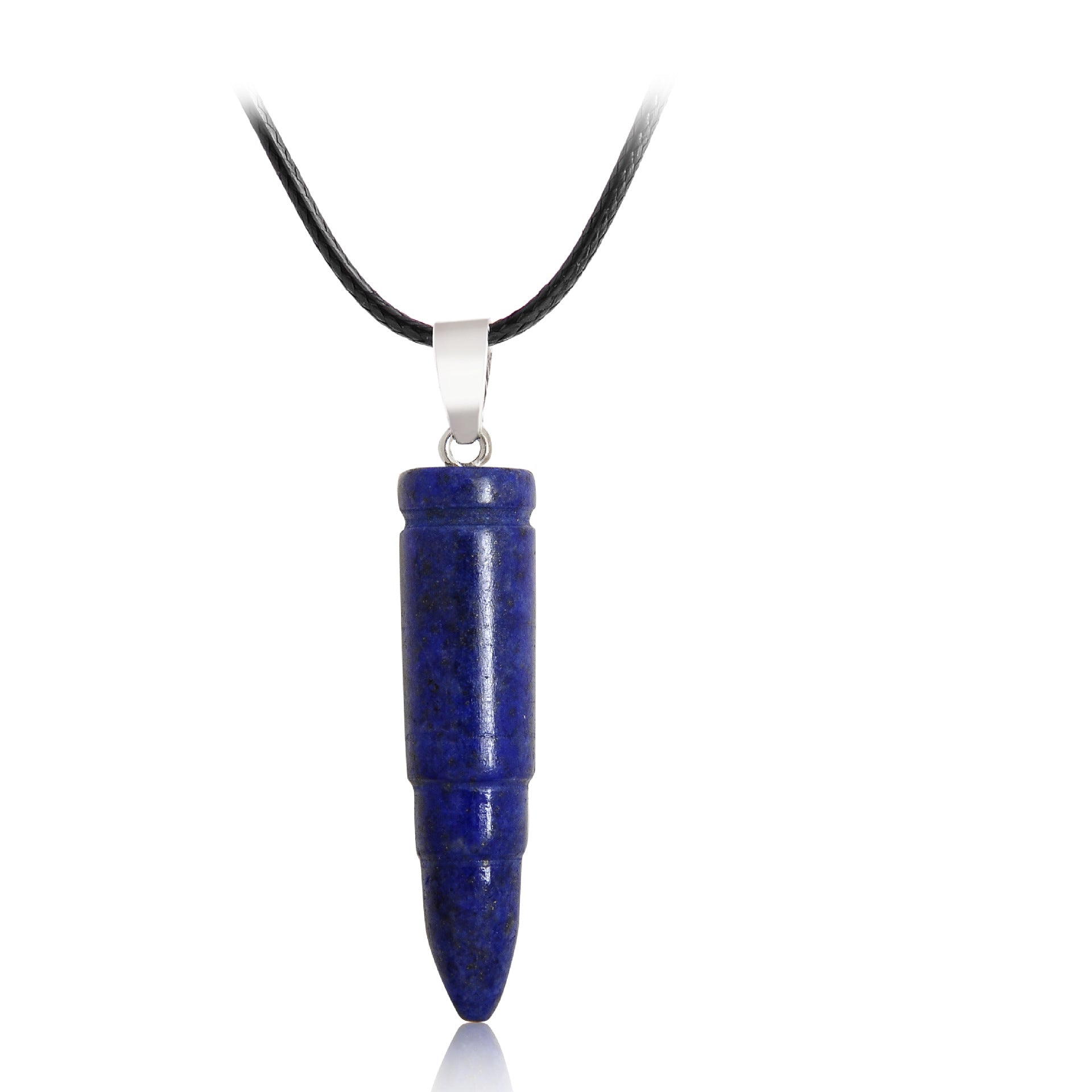 Bullet Shape Crystal Pendant Necklaces GEMROCKY-Jewelry-Lapis Lazuli-