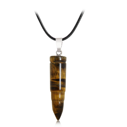 Bullet Shape Crystal Pendant Necklaces GEMROCKY-Jewelry-Tiger Eye-