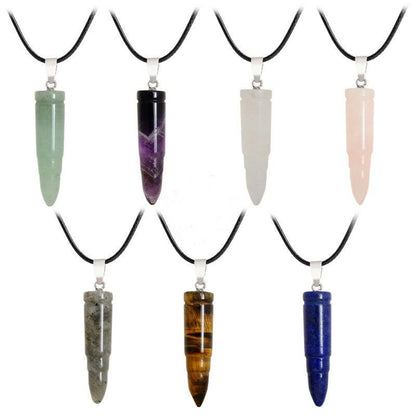 Bullet Shape Crystal Pendant Necklaces GEMROCKY-Jewelry-