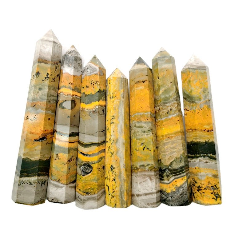 Bumblebee Jasper Point Wands GEMROCKY-Point Wands-