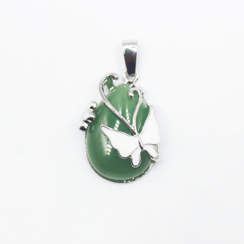 Butterfly Crystal Drop Pendants for Necklace GEMROCKY-Jewelry-Green Aventurine-