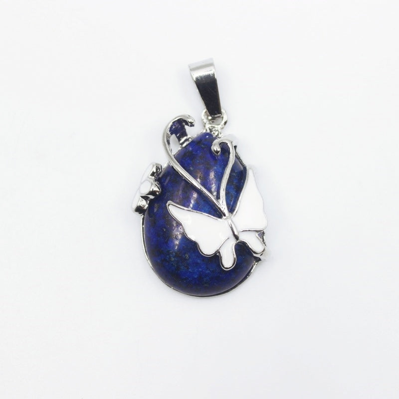 Butterfly Crystal Drop Pendants for Necklace GEMROCKY-Jewelry-Lapis Lazuli-