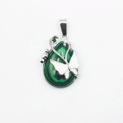 Butterfly Crystal Drop Pendants for Necklace GEMROCKY-Jewelry-Malachite-