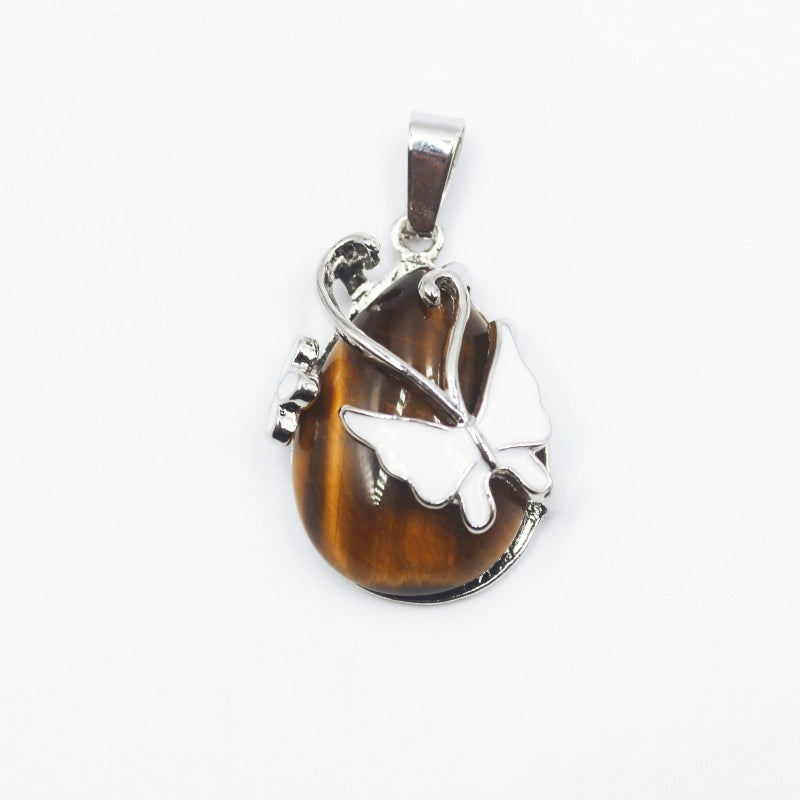 Butterfly Crystal Drop Pendants for Necklace GEMROCKY-Jewelry-Tiger Eye Stone-