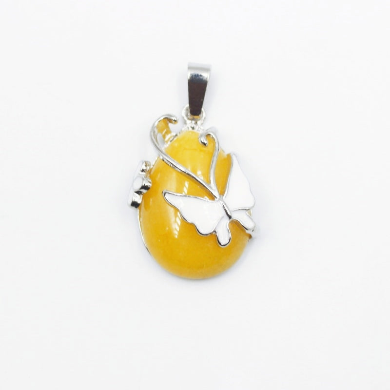 Butterfly Crystal Drop Pendants for Necklace GEMROCKY-Jewelry-Yellow Jade-