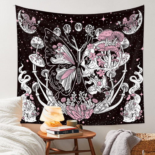 Butterfly Mushroom Background Cloth Home Decor Tapestry GEMROCKY-Decoration-