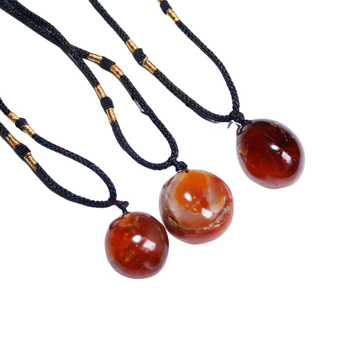 Carnelian Red Agate Polished Dates Pendant Necklaces GEMROCKY-Jewelry-