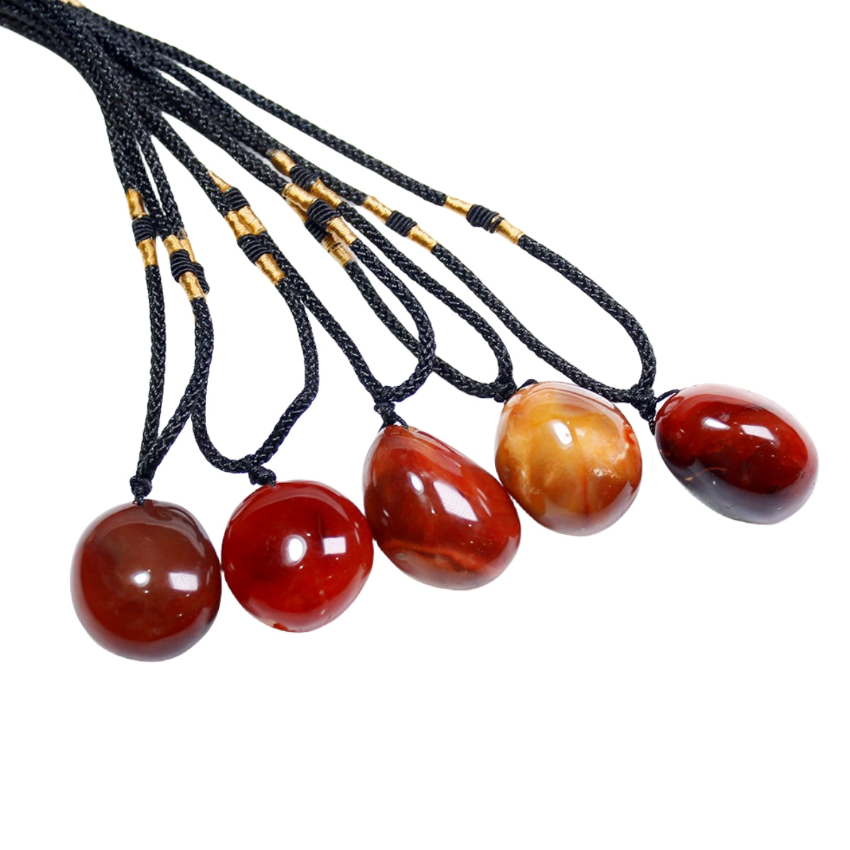 Carnelian Red Agate Polished Dates Pendant Necklaces GEMROCKY-Jewelry-