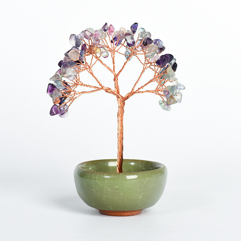 Ceramics Bowl Chips Gem Trees GEMROCKY-Decoration-Rainbow Fluorite-