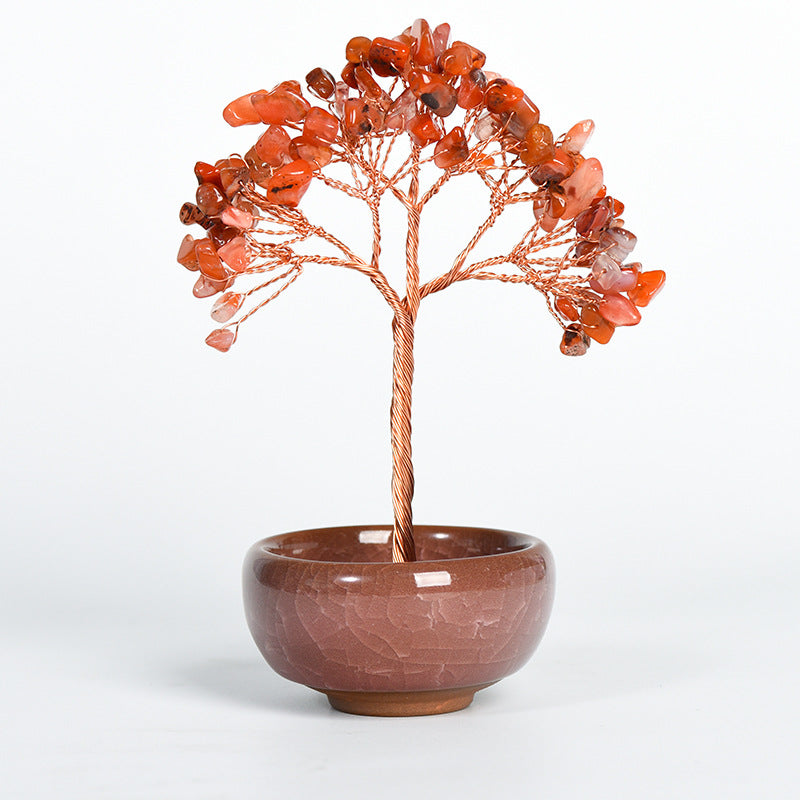 Ceramics Bowl Chips Gem Trees GEMROCKY-Decoration-South Red Agate-