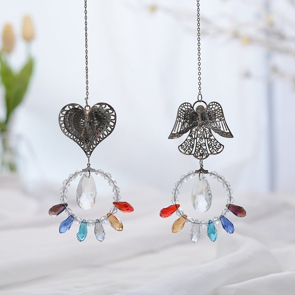 Chakra Heart and Angel Pendant Suncatcher Ornaments GEMROCKY-Decoration-