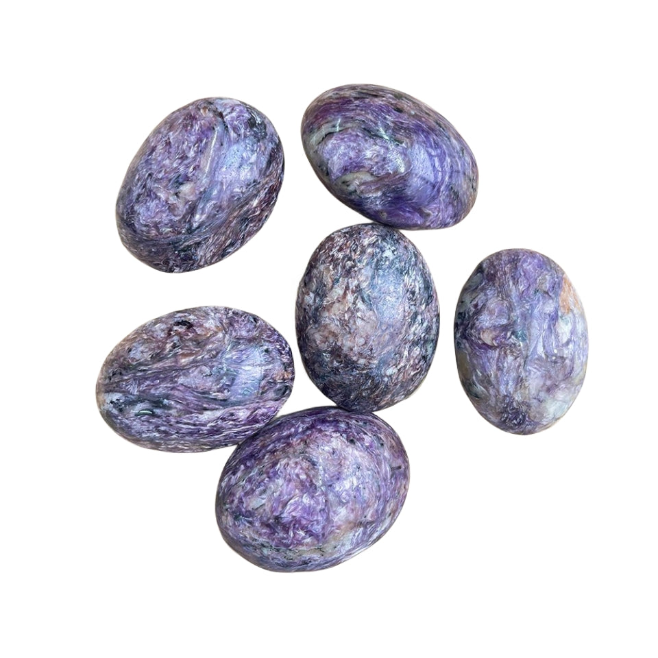 Charoite Palm Stones GEMROCKY-Carvings-