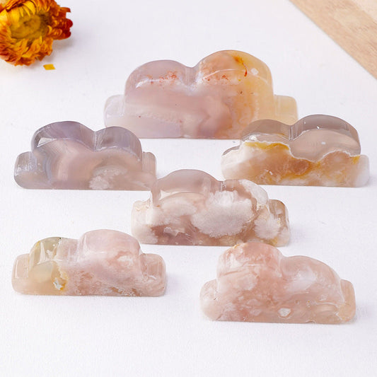 Cherry Blossom Agate Cloud Carvings GEMROCKY-Carvings-