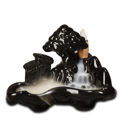 Chinese Bonsai Waterfall Backflow Incense Burner Home Decor Ornaments GEMROCKY-Psychic-