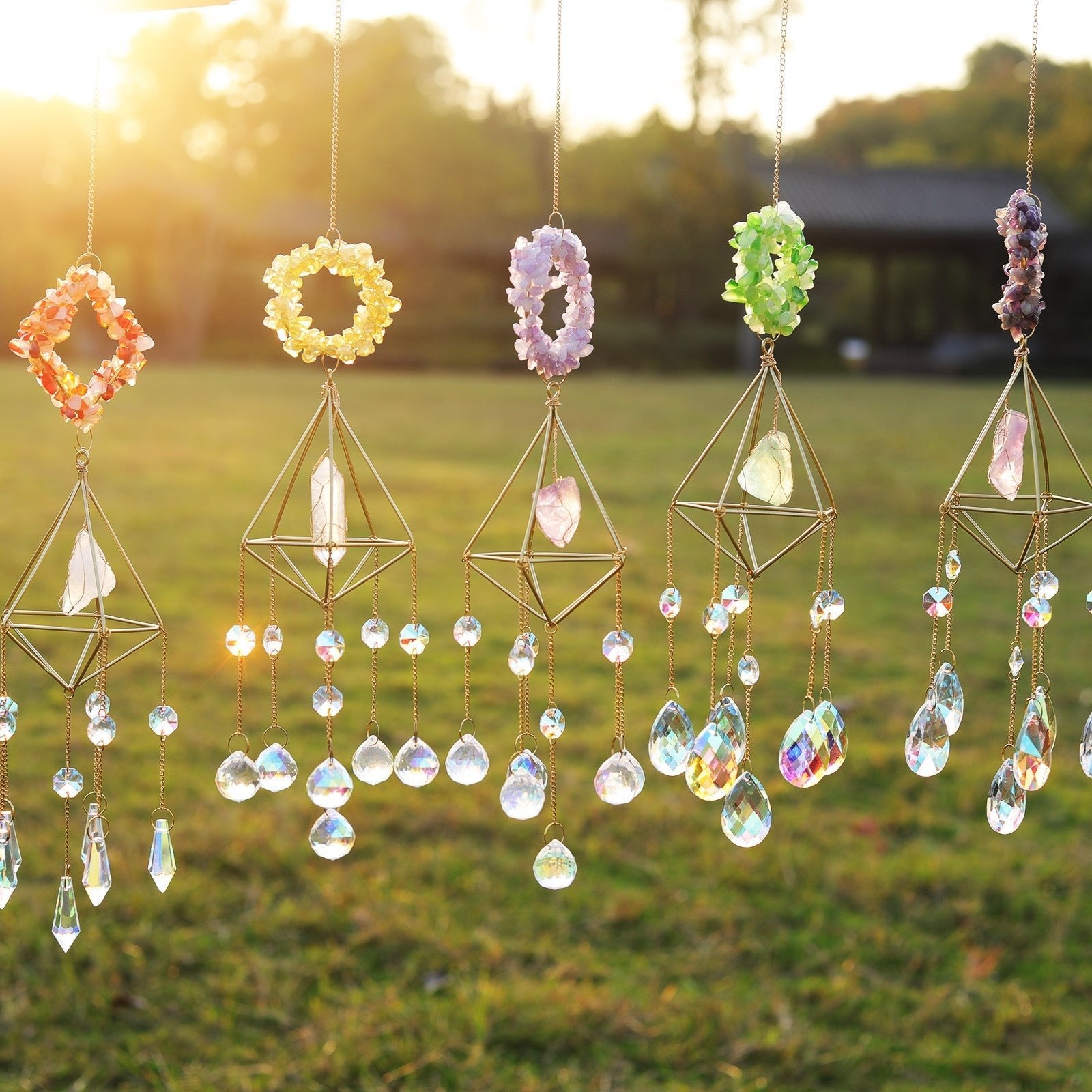 Chips Rough Crystal Suncatcher Ornaments GEMROCKY-Decoration-