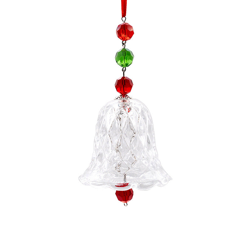 Christmas Red Glass Bell Wind Chimes New Year Suncatcher Ornaments GEMROCKY-Decoration-