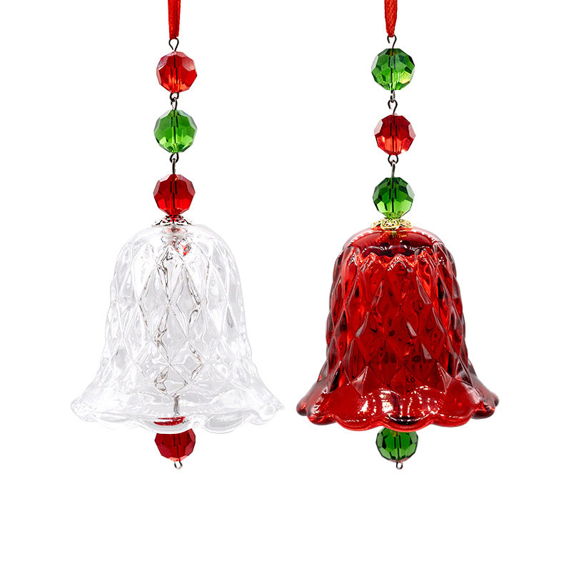 Christmas Red Glass Bell Wind Chimes New Year Suncatcher Ornaments GEMROCKY-Decoration-