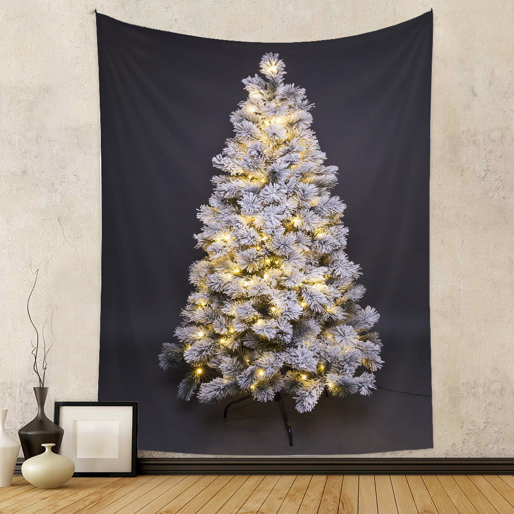 Christmas Tree Holiday Background Cloth Home Decor Tapestry GEMROCKY-Decoration-73*95cm (brushed hair)-11-