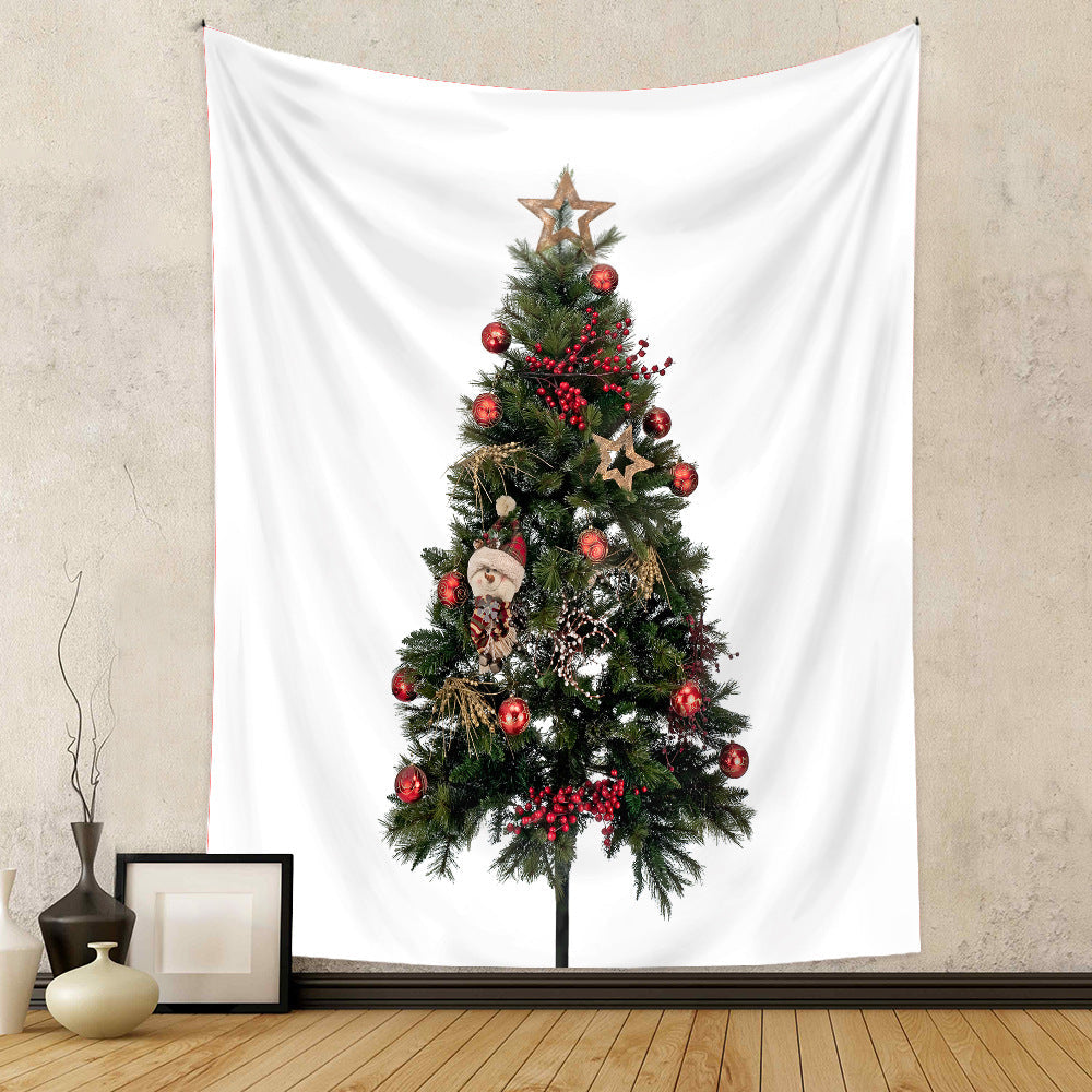 Christmas Tree Holiday Background Cloth Home Decor Tapestry GEMROCKY-Decoration-73*95cm (brushed hair)-14-