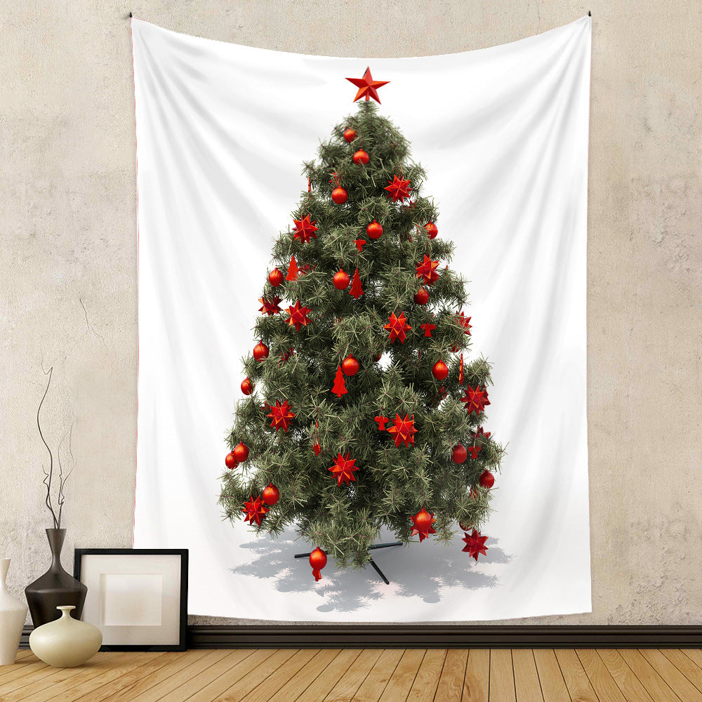 Christmas Tree Holiday Background Cloth Home Decor Tapestry GEMROCKY-Decoration-73*95cm (brushed hair)-16-