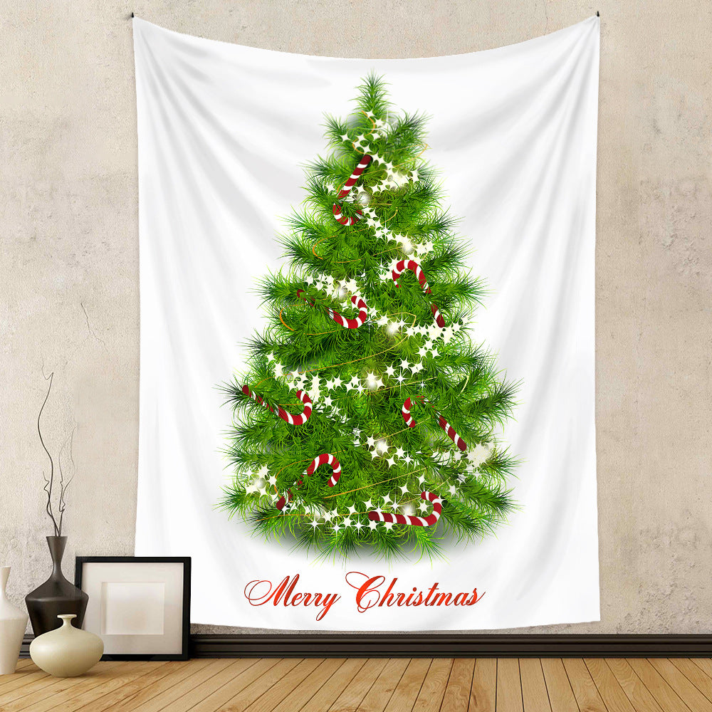 Christmas Tree Holiday Background Cloth Home Decor Tapestry GEMROCKY-Decoration-73*95cm (brushed hair)-17-