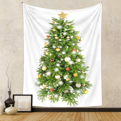 Christmas Tree Holiday Background Cloth Home Decor Tapestry GEMROCKY-Decoration-73*95cm (brushed hair)-18-