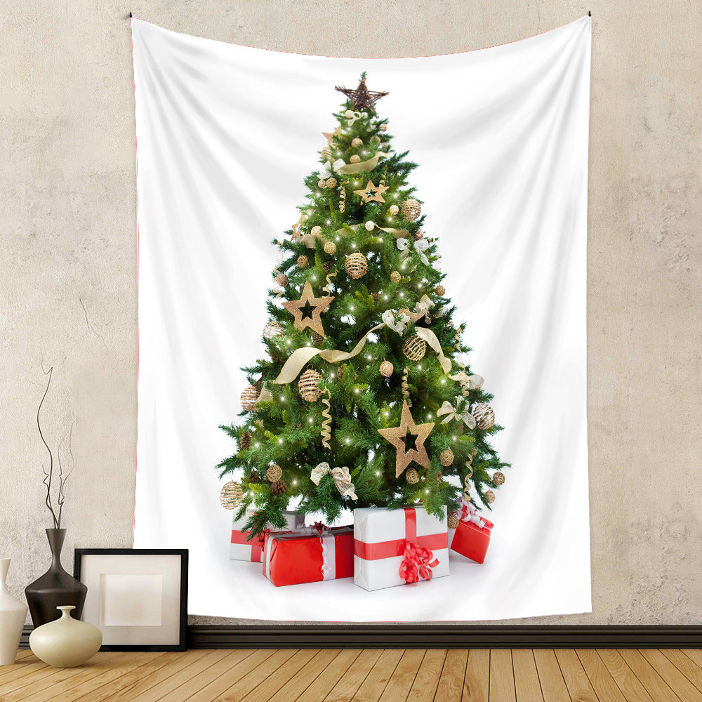 Christmas Tree Holiday Background Cloth Home Decor Tapestry GEMROCKY-Decoration-73*95cm (brushed hair)-19-