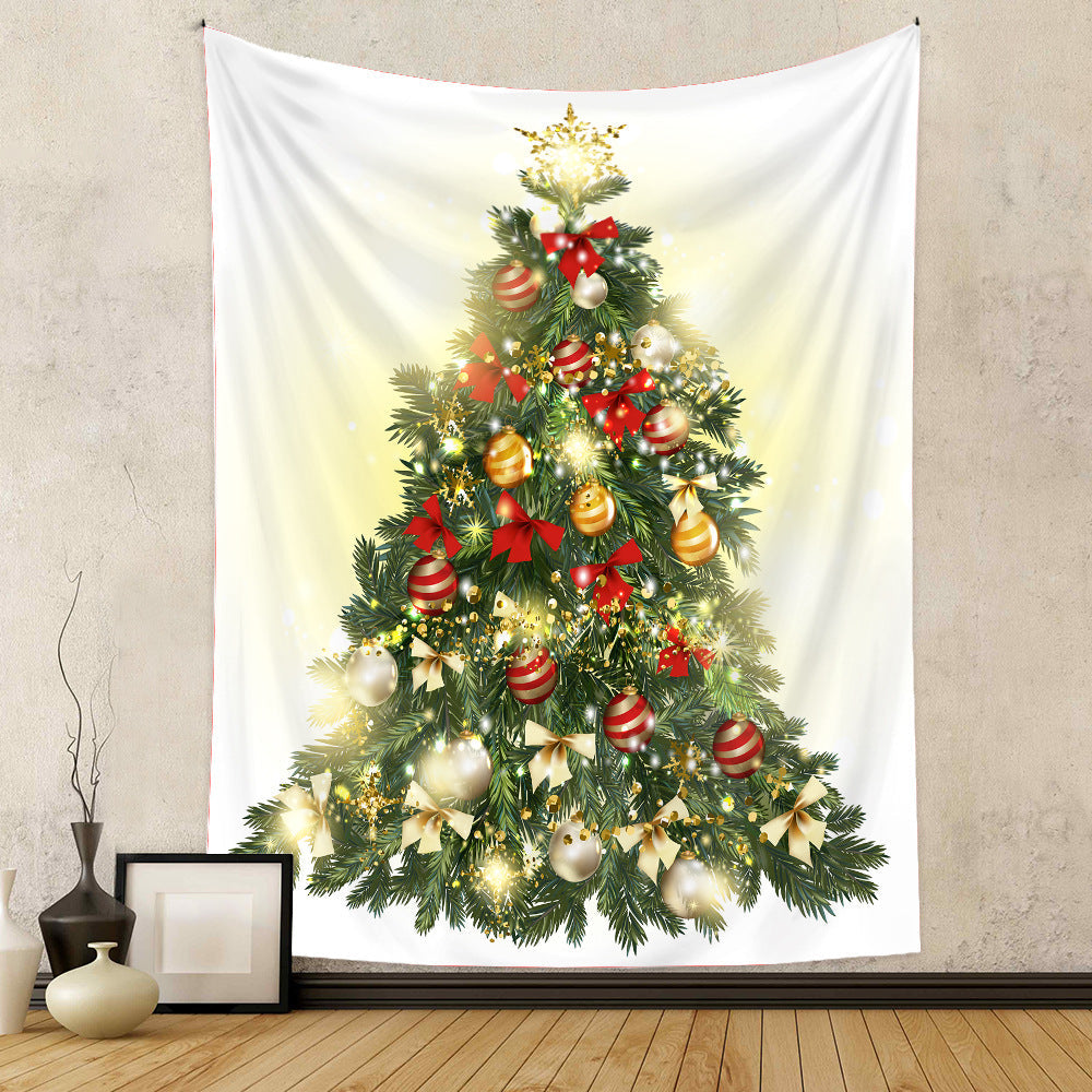 Christmas Tree Holiday Background Cloth Home Decor Tapestry GEMROCKY-Decoration-73*95cm (brushed hair)-2-