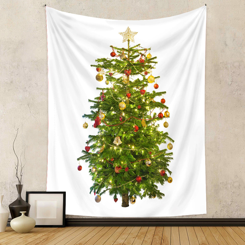 Christmas Tree Holiday Background Cloth Home Decor Tapestry GEMROCKY-Decoration-73*95cm (brushed hair)-20-