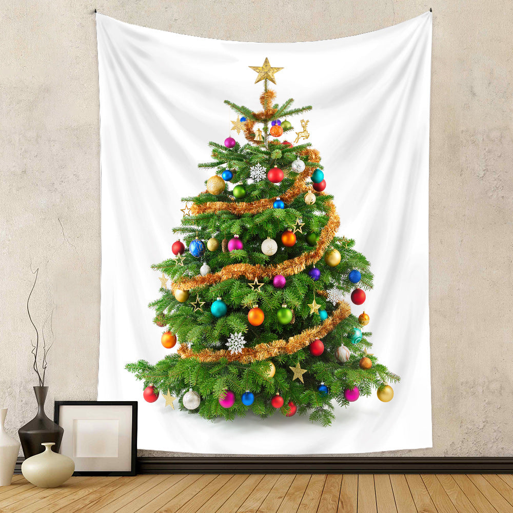 Christmas Tree Holiday Background Cloth Home Decor Tapestry GEMROCKY-Decoration-73*95cm (brushed hair)-3-