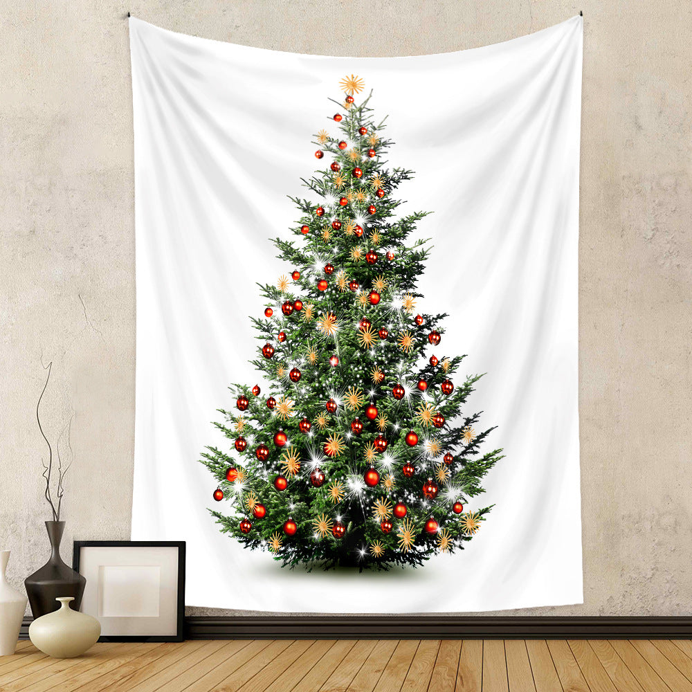 Christmas Tree Holiday Background Cloth Home Decor Tapestry GEMROCKY-Decoration-73*95cm (brushed hair)-3-