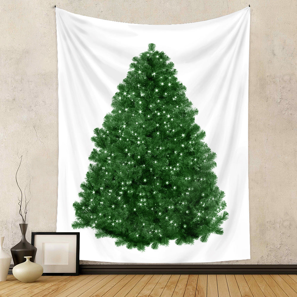 Christmas Tree Holiday Background Cloth Home Decor Tapestry GEMROCKY-Decoration-73*95cm (brushed hair)-4-