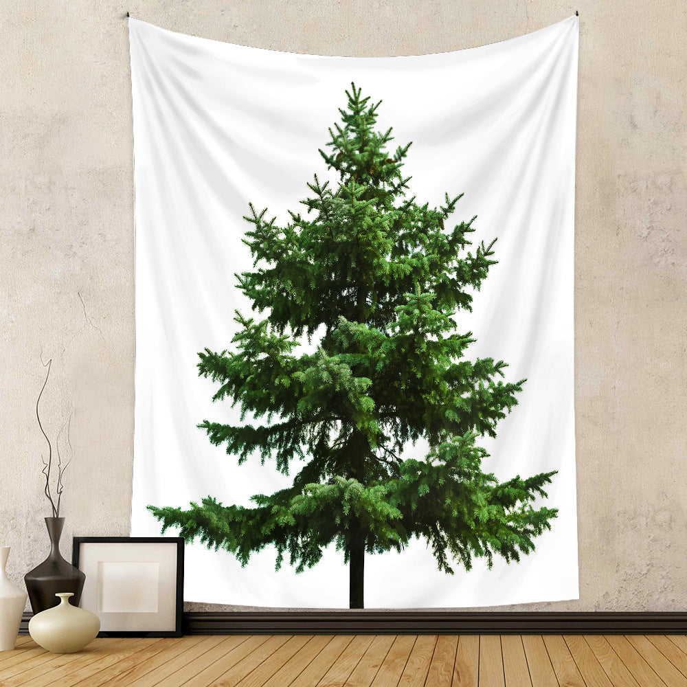 Christmas Tree Holiday Background Cloth Home Decor Tapestry GEMROCKY-Decoration-73*95cm (brushed hair)-4-