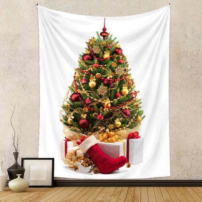 Christmas Tree Holiday Background Cloth Home Decor Tapestry GEMROCKY-Decoration-73*95cm (brushed hair)-5-