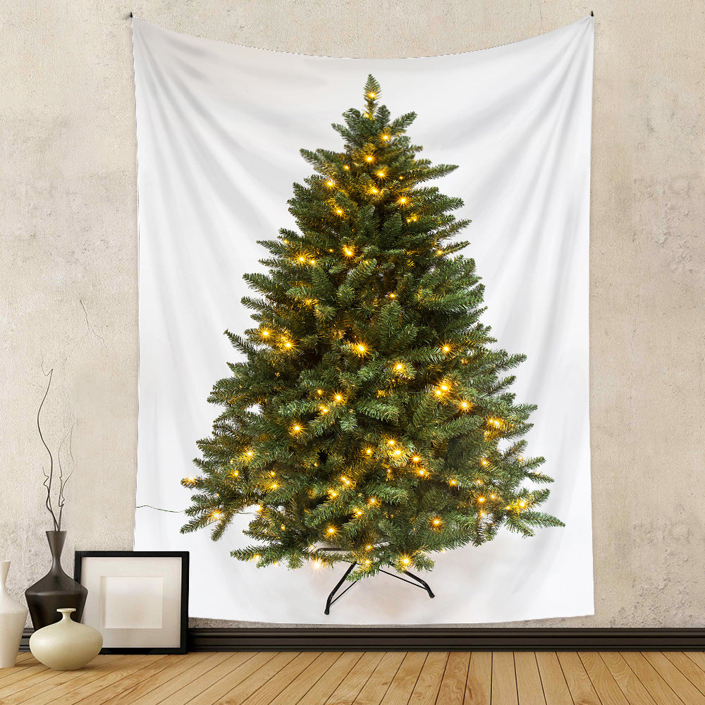 Christmas Tree Holiday Background Cloth Home Decor Tapestry GEMROCKY-Decoration-73*95cm (brushed hair)-5-