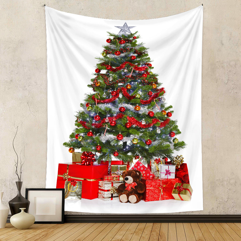 Christmas Tree Holiday Background Cloth Home Decor Tapestry GEMROCKY-Decoration-73*95cm (brushed hair)-6-