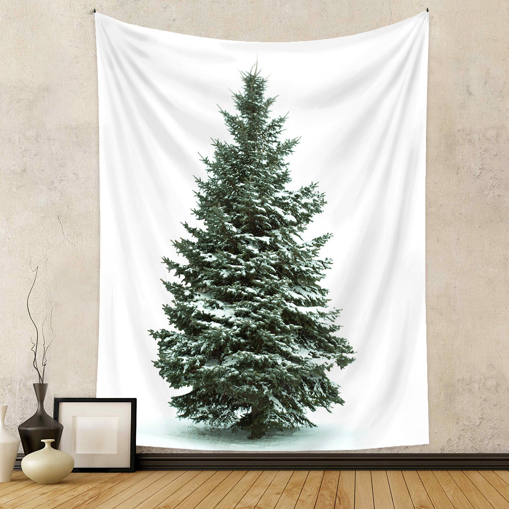 Christmas Tree Holiday Background Cloth Home Decor Tapestry GEMROCKY-Decoration-73*95cm (brushed hair)-6-