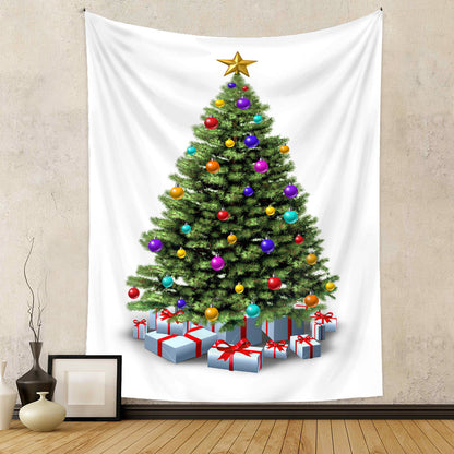 Christmas Tree Holiday Background Cloth Home Decor Tapestry GEMROCKY-Decoration-73*95cm (brushed hair)-7-