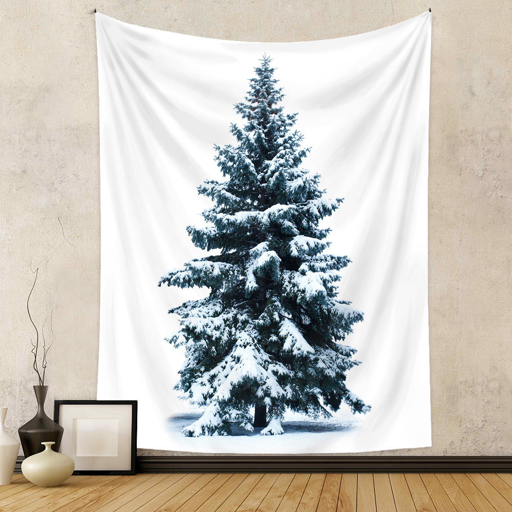 Christmas Tree Holiday Background Cloth Home Decor Tapestry GEMROCKY-Decoration-73*95cm (brushed hair)-7-