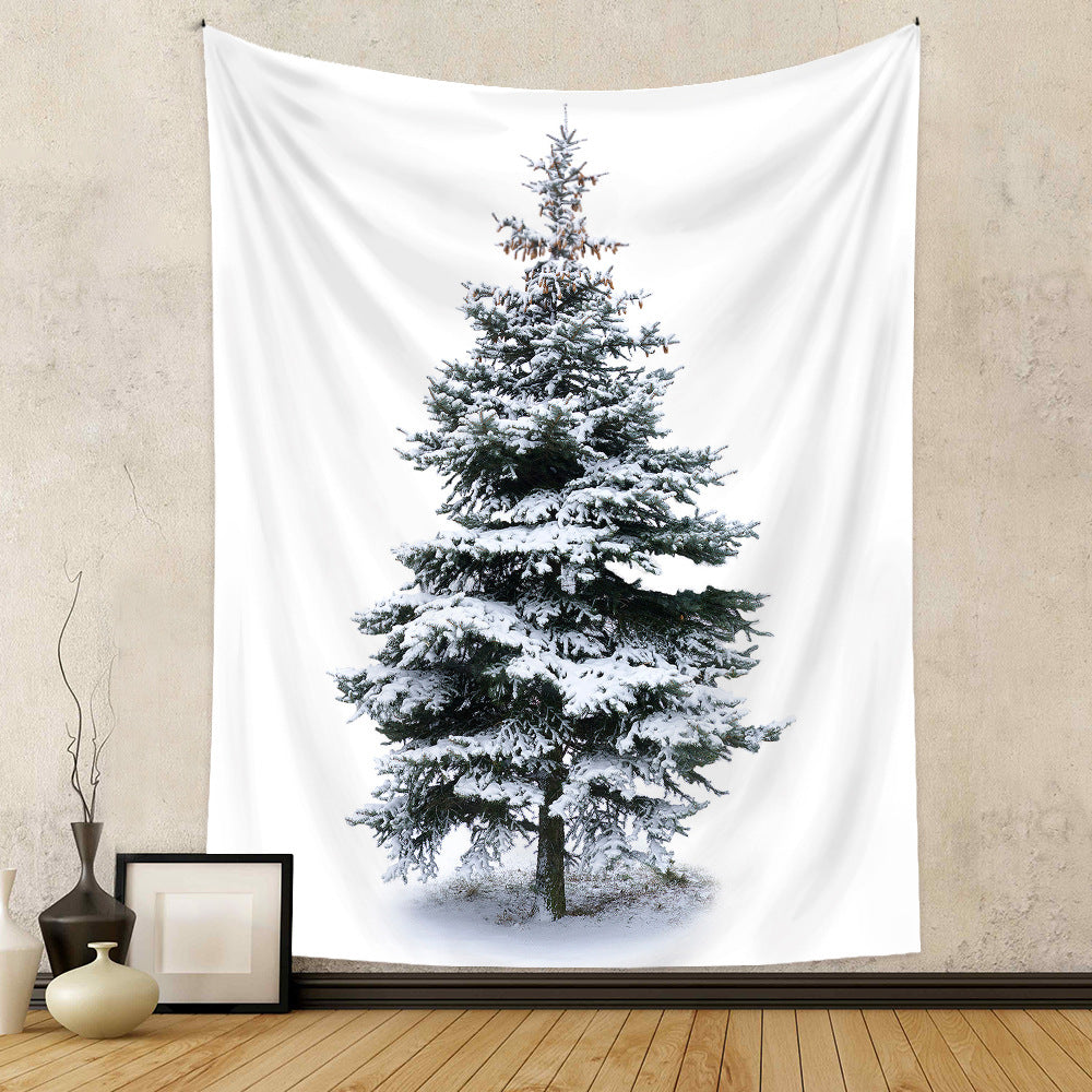 Christmas Tree Holiday Background Cloth Home Decor Tapestry GEMROCKY-Decoration-73*95cm (brushed hair)-8-