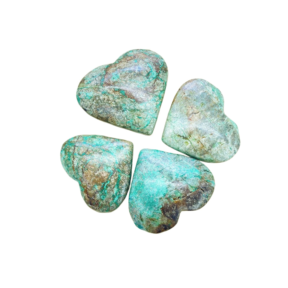 Chrysocolla Hearts GEMROCKY-Carvings-