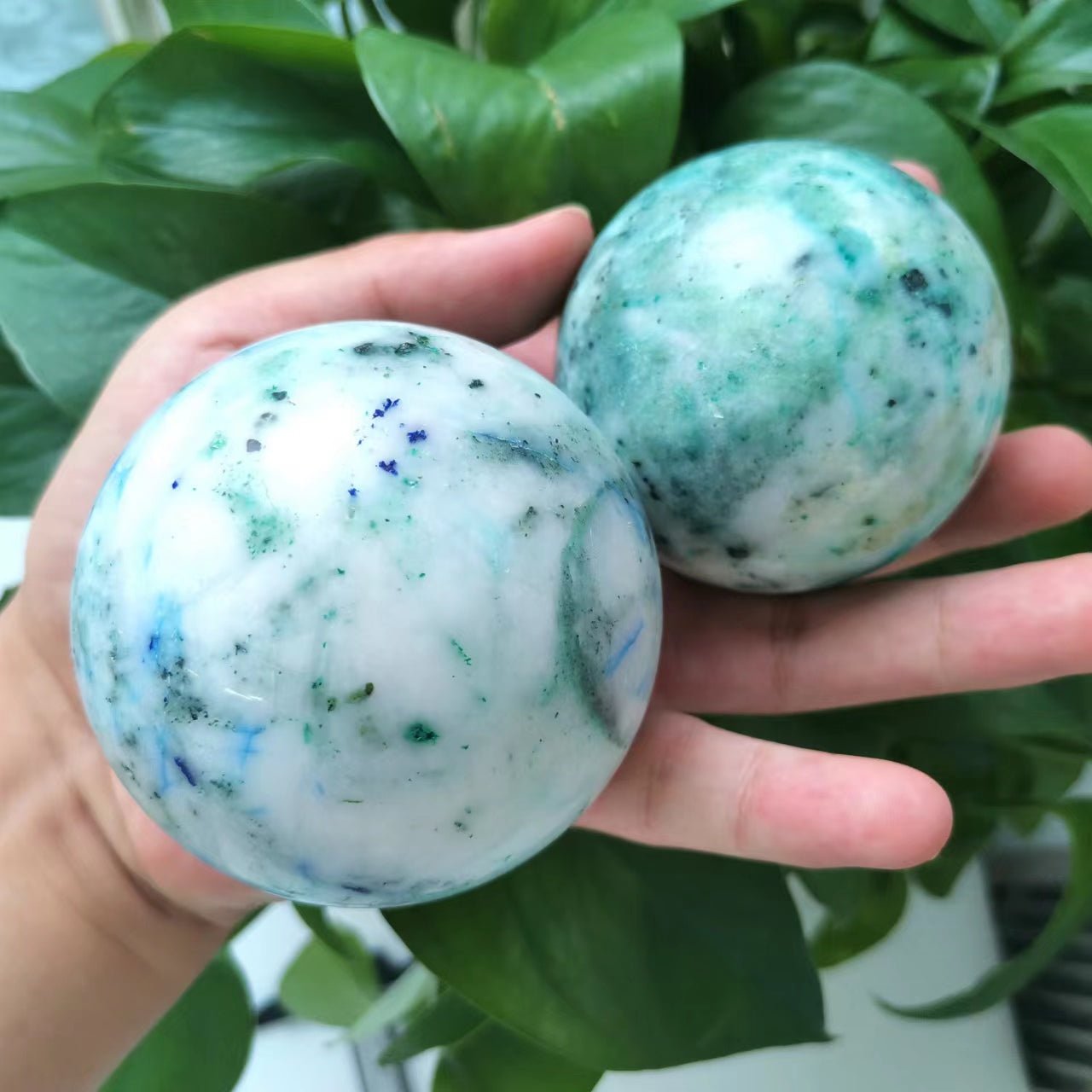 Chrysocolla Spheres GEMROCKY-Spheres-