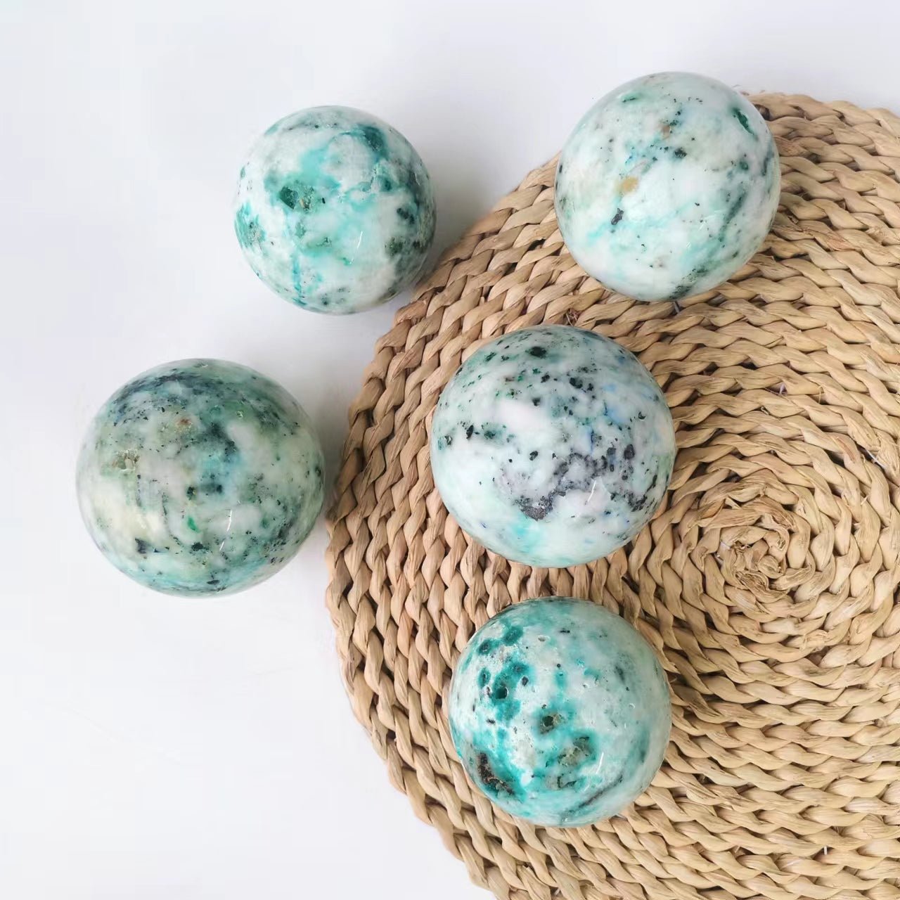 Chrysocolla Spheres GEMROCKY-Spheres-