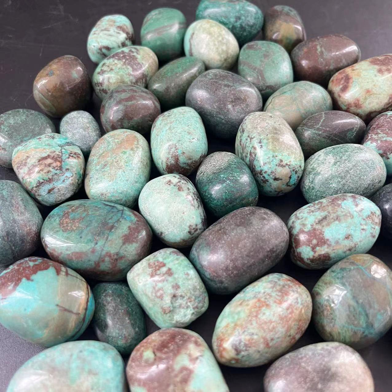 Chrysocolla Tumble Stones GEMROCKY-Tumbles-