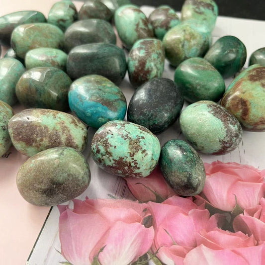 Chrysocolla Tumble Stones GEMROCKY-Tumbles-