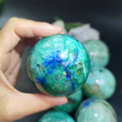 Chrysocolla with Lapis Spheres GEMROCKY-Spheres-