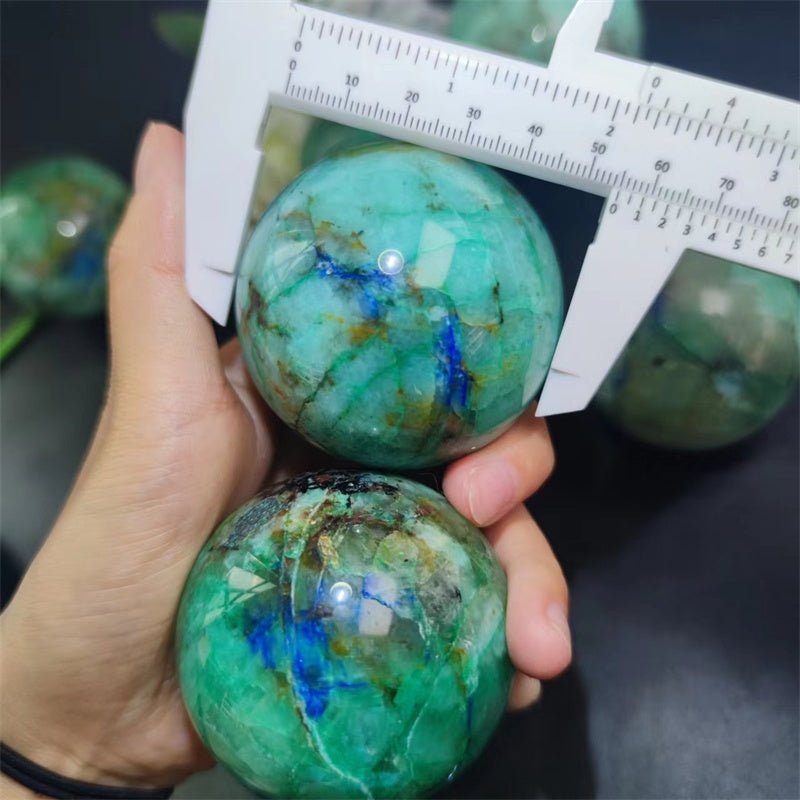 Chrysocolla with Lapis Spheres GEMROCKY-Spheres-