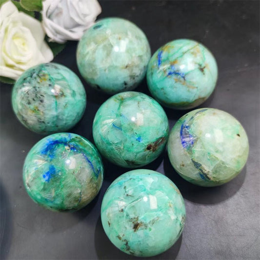 Chrysocolla with Lapis Spheres GEMROCKY-Spheres-