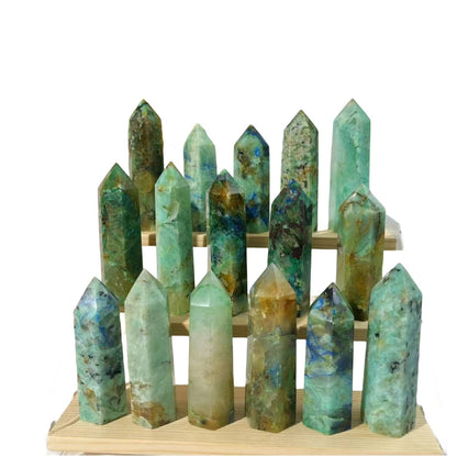 Chrysocolla with Lapis Stone Point Wands GEMROCKY-Point Wands-