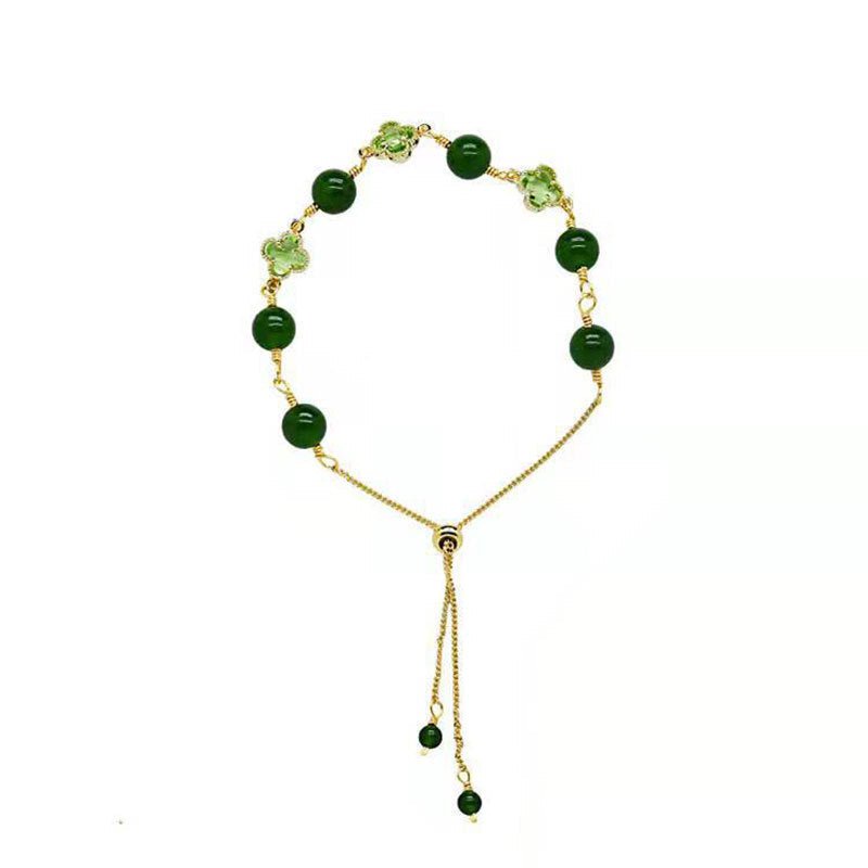 Chrysoprase Agate Lucky Clover Bracelets GEMROCKY-Jewelry-